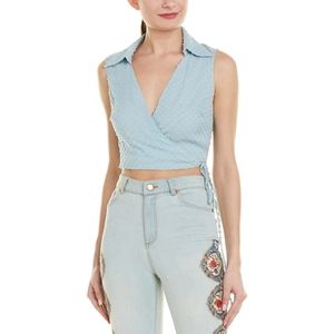 NWT Alice + Olivia Roseann Silk Wrap Crop Top 6